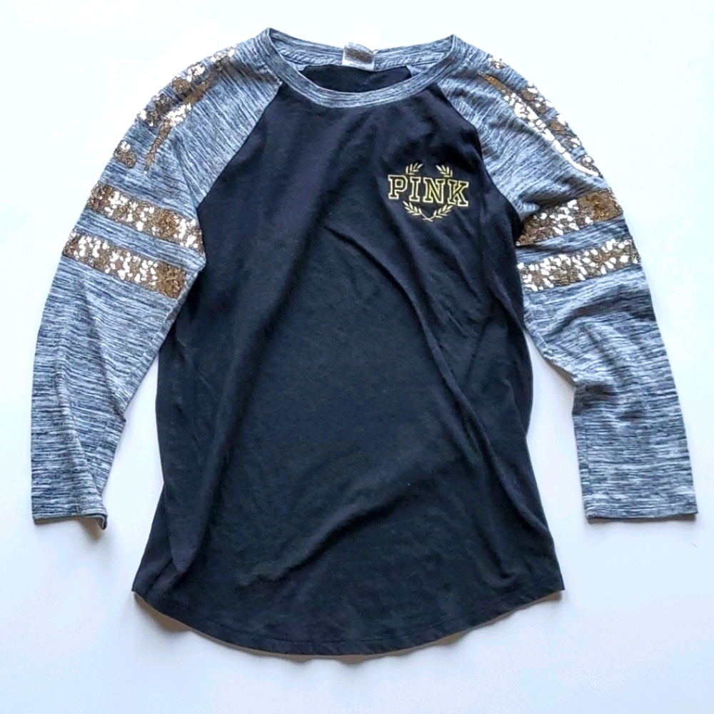 PINK Sequin Baseball Tee